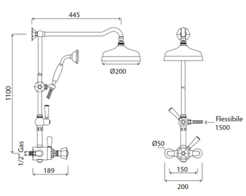 BIANCA - Wall-mounted thermostatic shower panel with hand shower by Park Avenue - view 3
